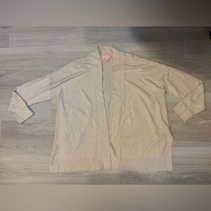 Lilly Pulitzer Women’s Tan Metallic Cotton / Linen Blend Cardigan - L